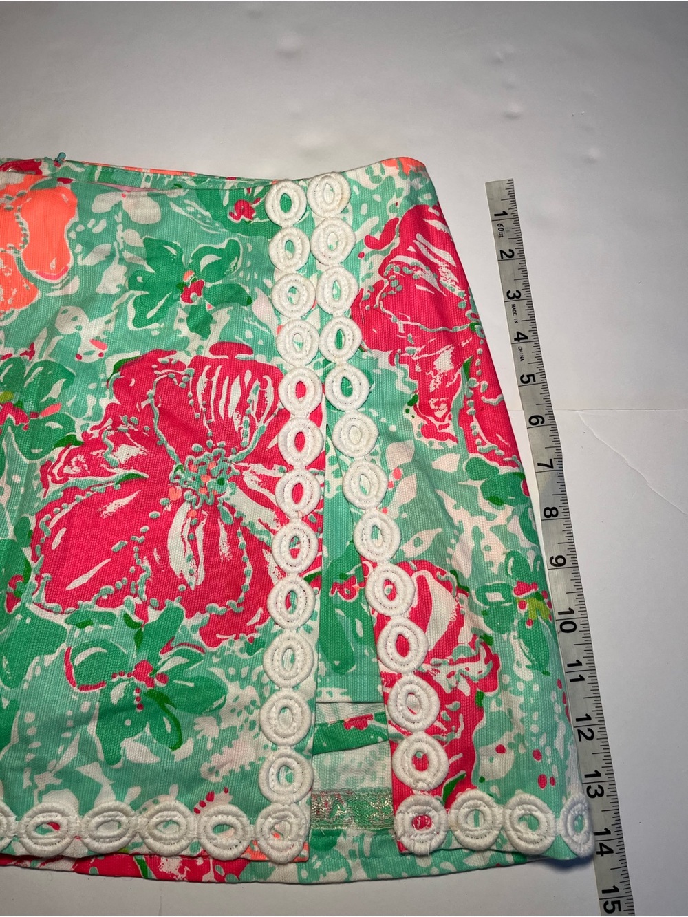 Lilly Pulitzer Lenore Skort Poolside Blue Beach Walk Floral Lace Trim Size 6 - Picture 3 of 9